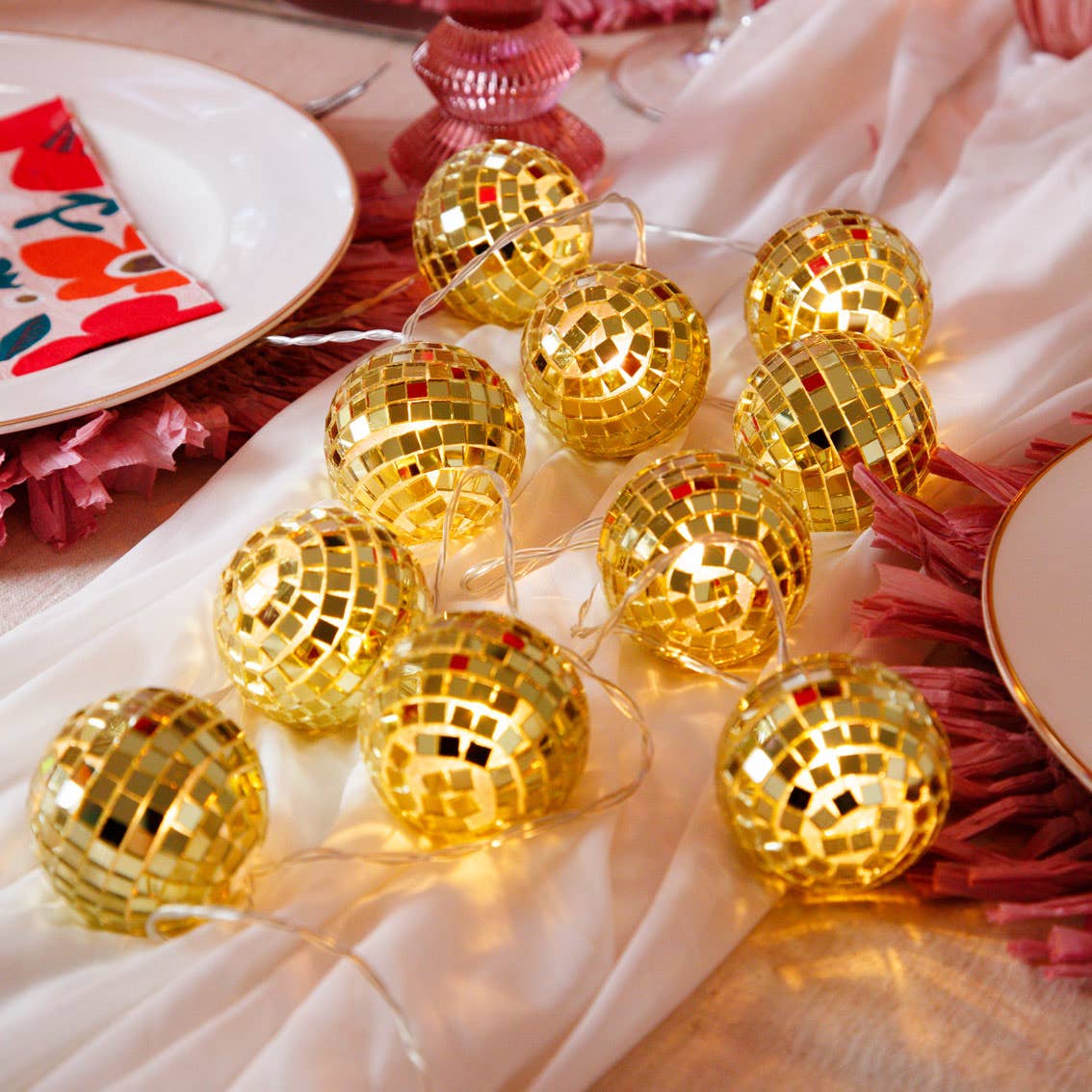 disco ball string light set