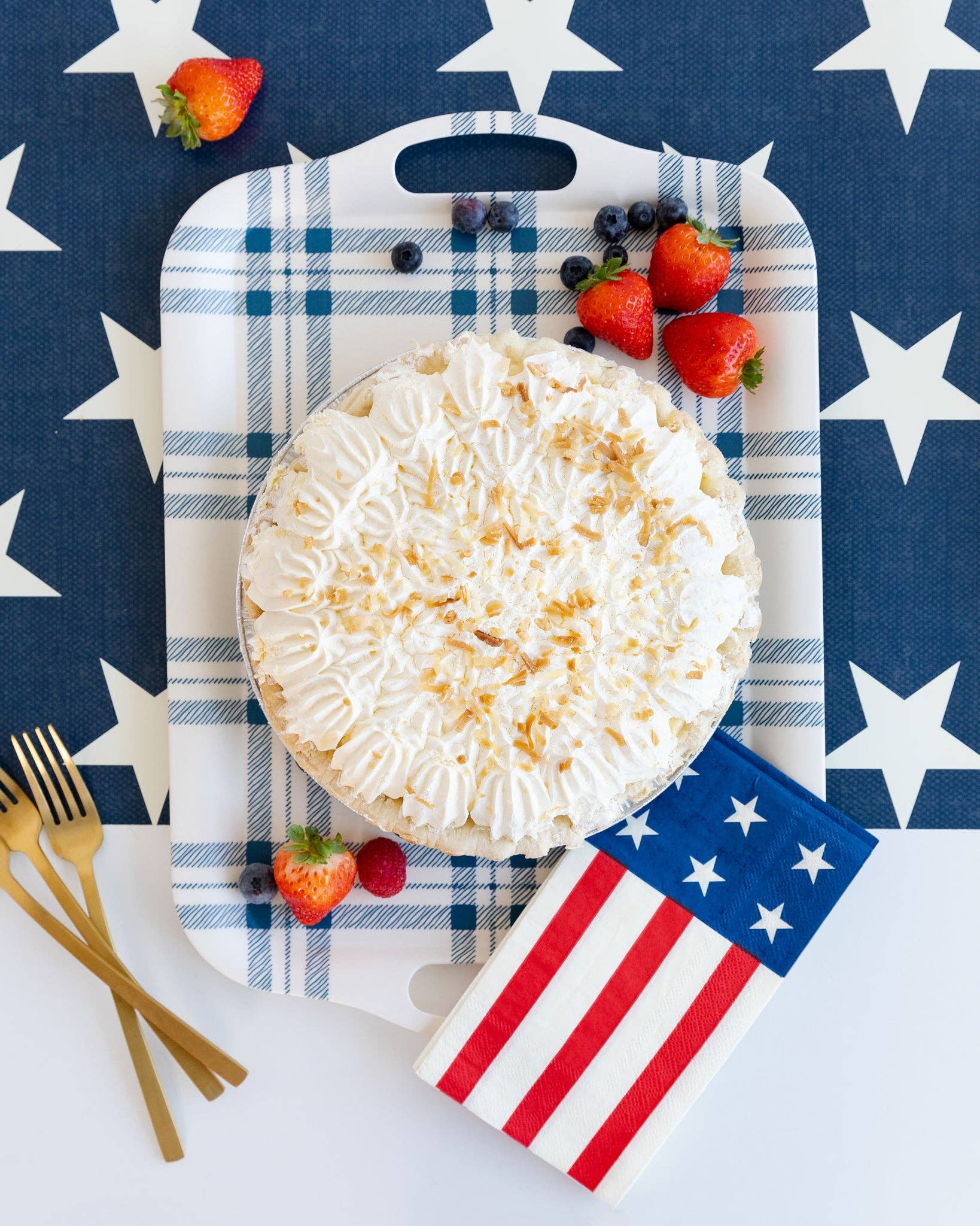 USA flag stars and stripes party napkins