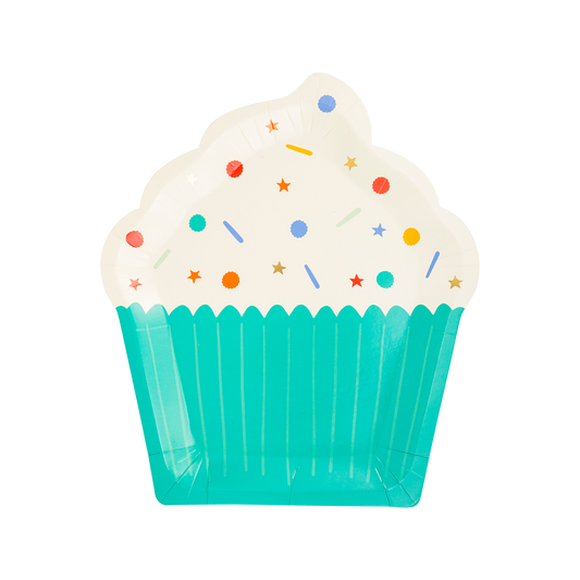 cupcake shaped paper party plate