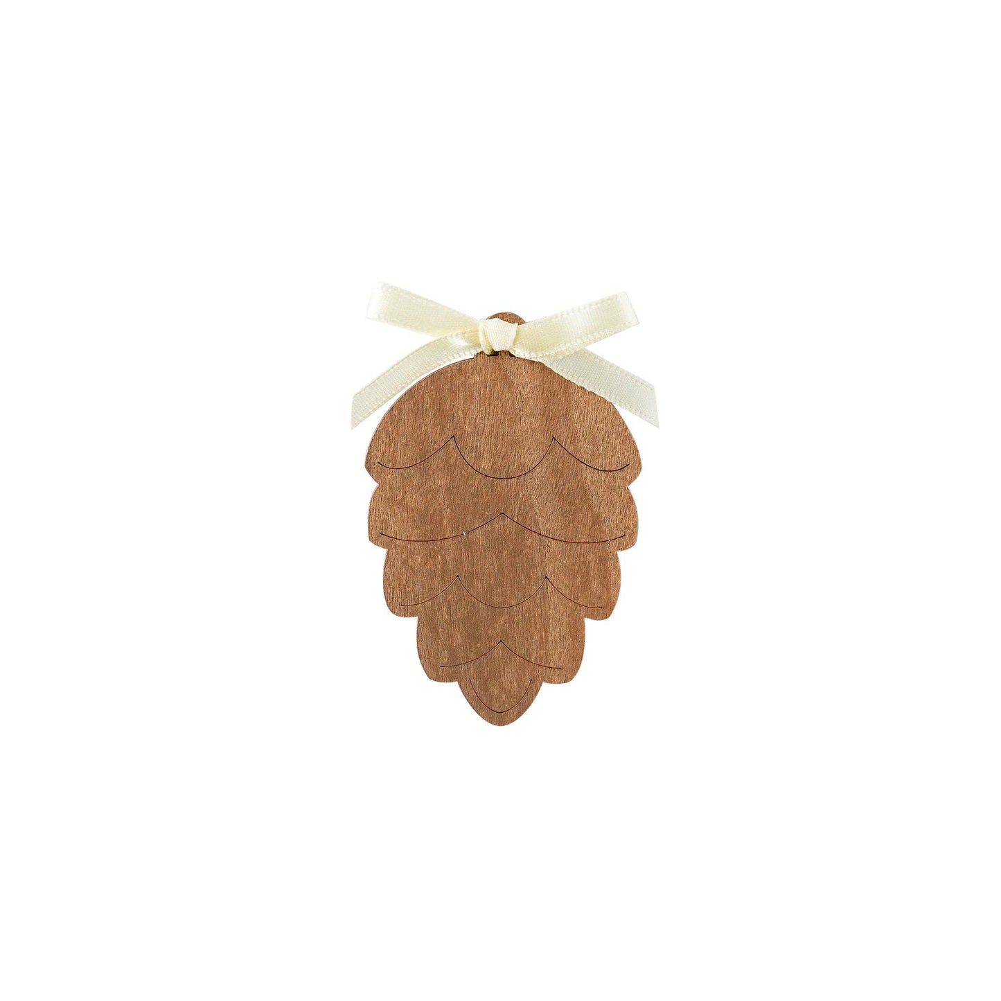 set of 8 wooden pinecone napkin tags