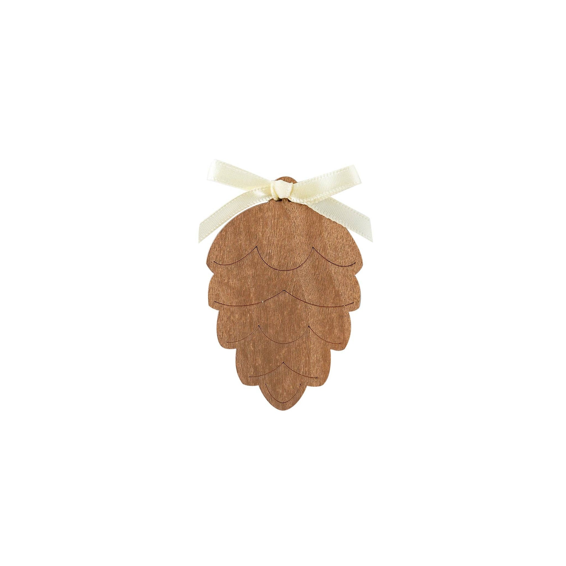 set of 8 wooden pinecone napkin tags