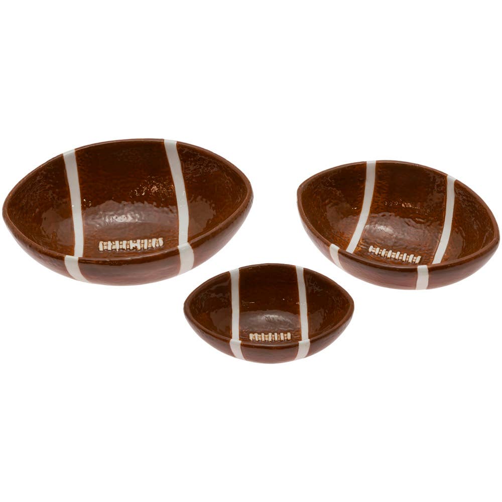 Football food bowls, set of 3