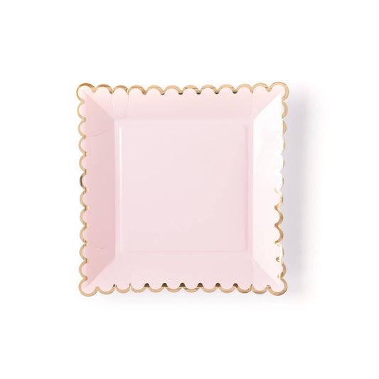 My Mind’s Eye - Pink Scalloped Square Plates