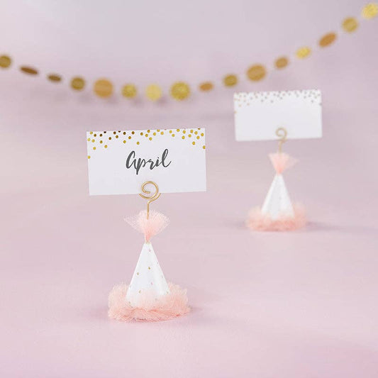 Kate Aspen - Pink Party Hat Place Card Holder Set