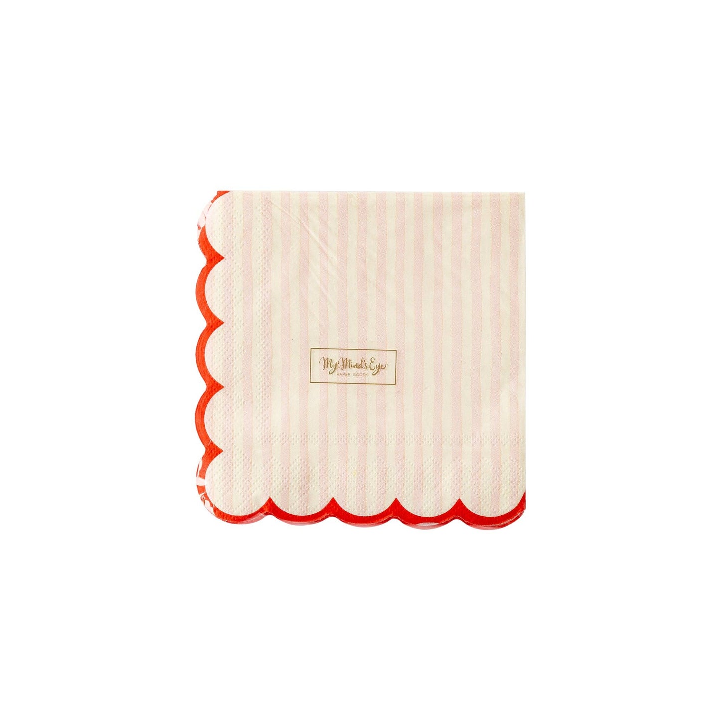  Pink Striped Scalloped Napkins packshot