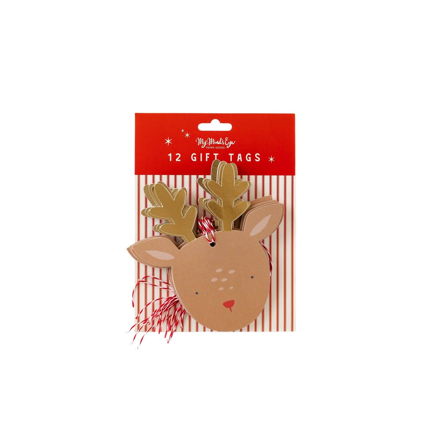 Image of a Rudolph the reindeer gift tag