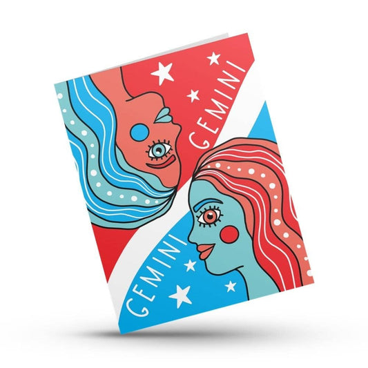 Gemini zodiac birthday card