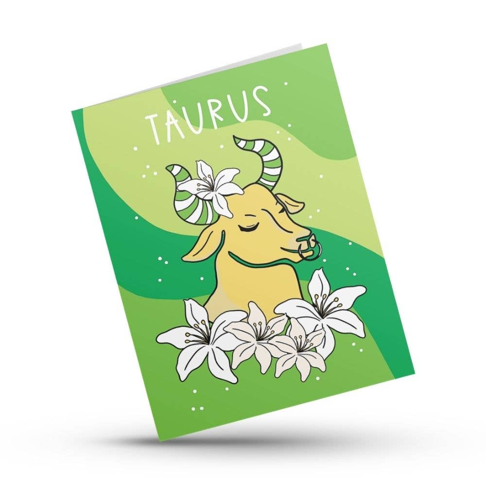 Taurus zodiac birthday card