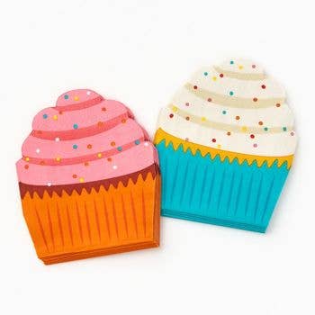 Image of cupcake napkins- one chocolate and one vanilla