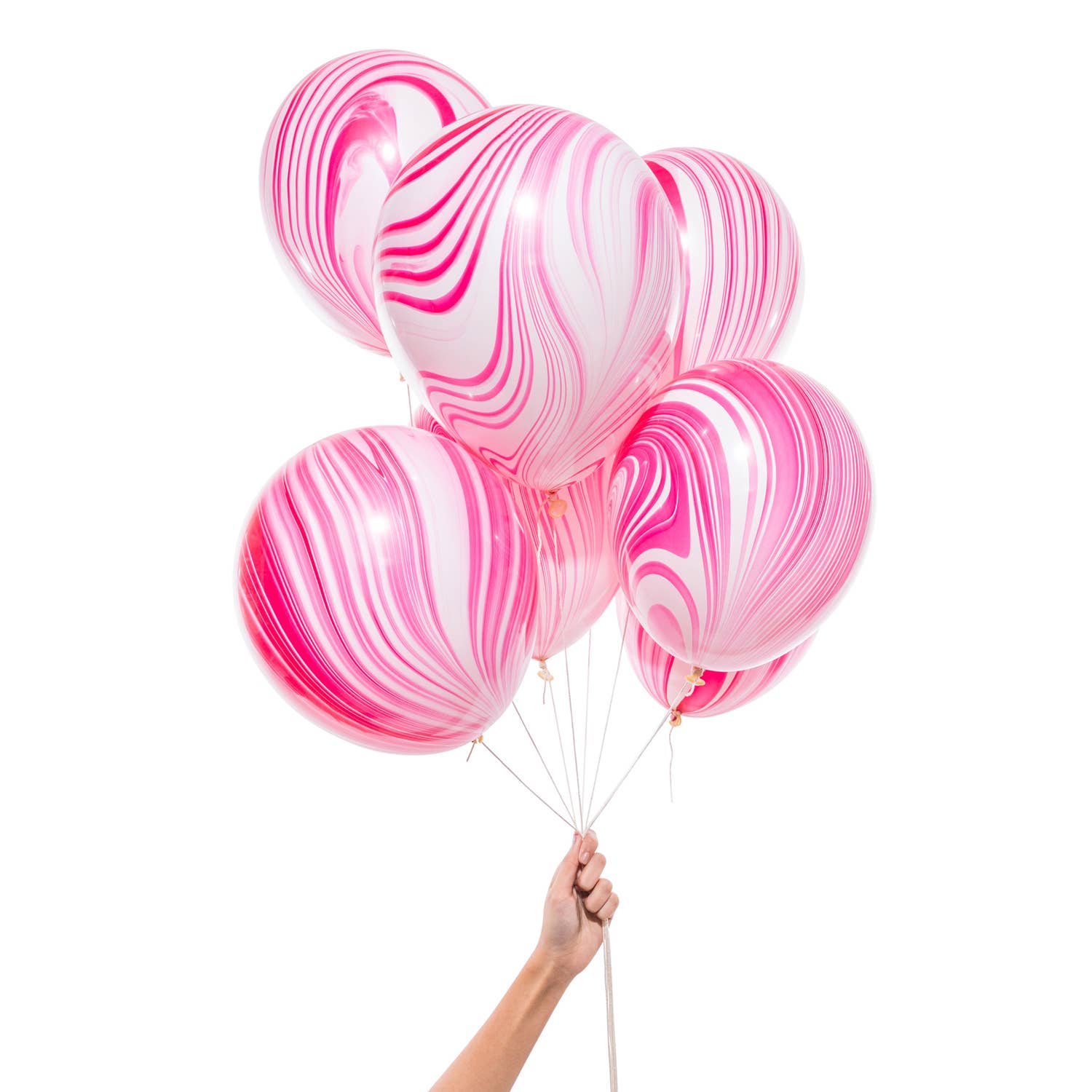 Knot & Bow - Pink and White Marble Party Balloons