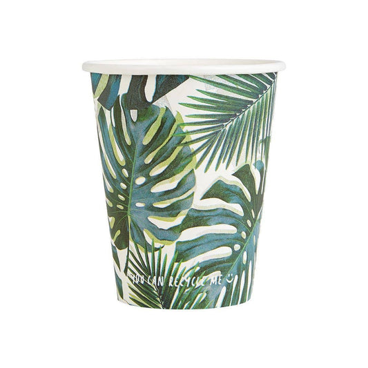 Product shot of green leaf paper cup