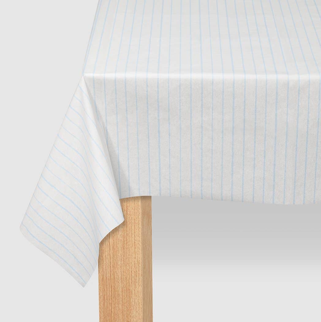 Coterie Party Supplies - Pale Blue Pinstripe Paper Tablecloth