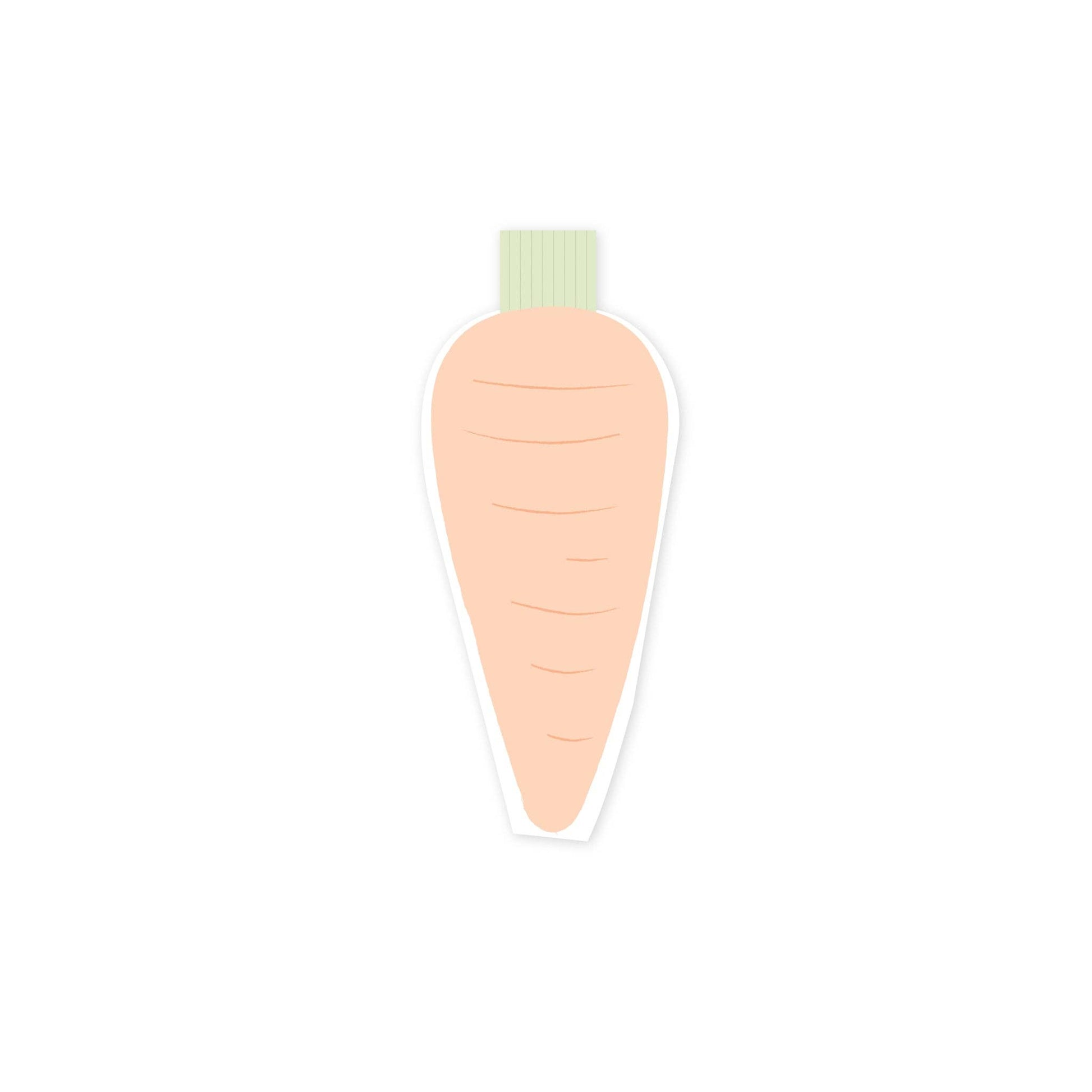 Front image of a carrot-shaped paper napkin.