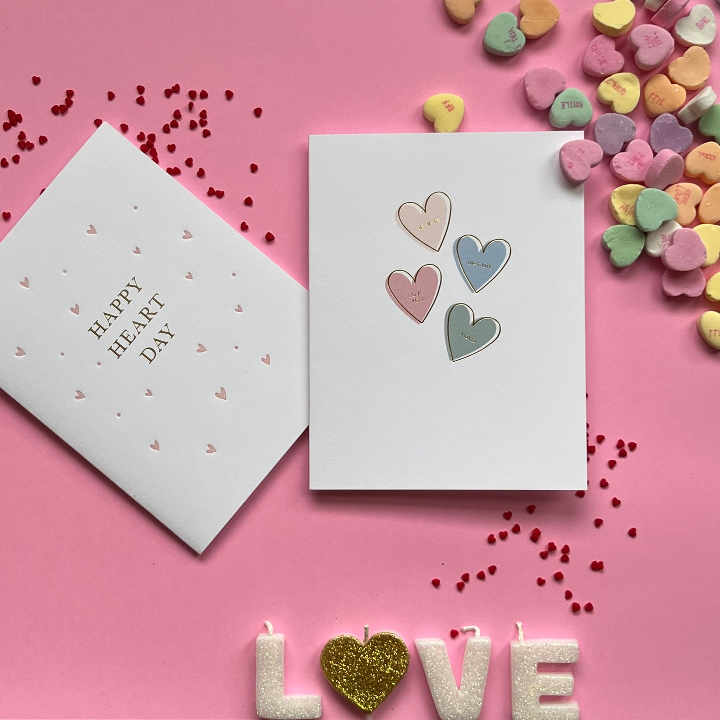 Sugar Paper - Candy Hearts Card