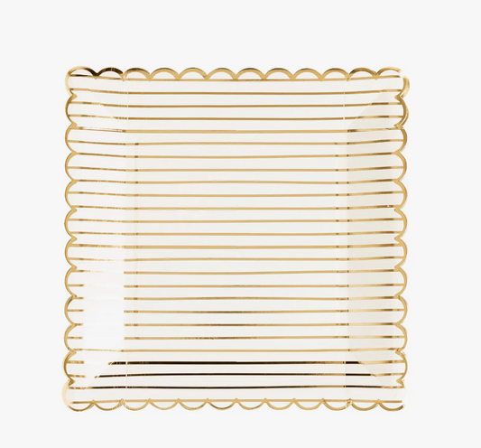 My Mind's Eye - Striped Scalloped Square Plates