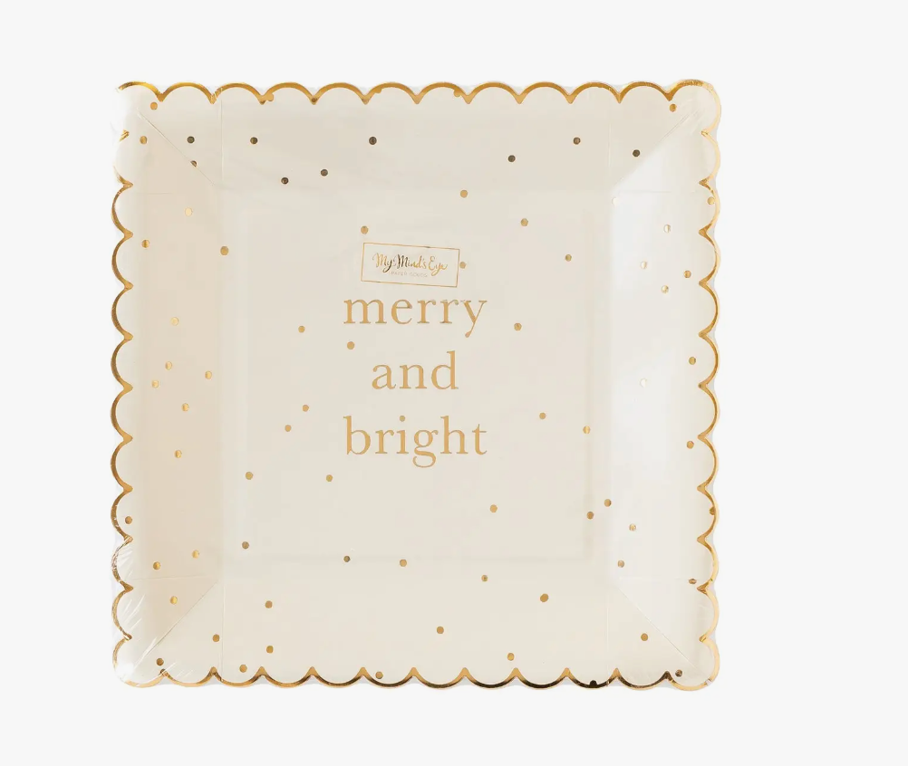 My Mind's Eye - "Merry & Bright" Scalloped Square Plates