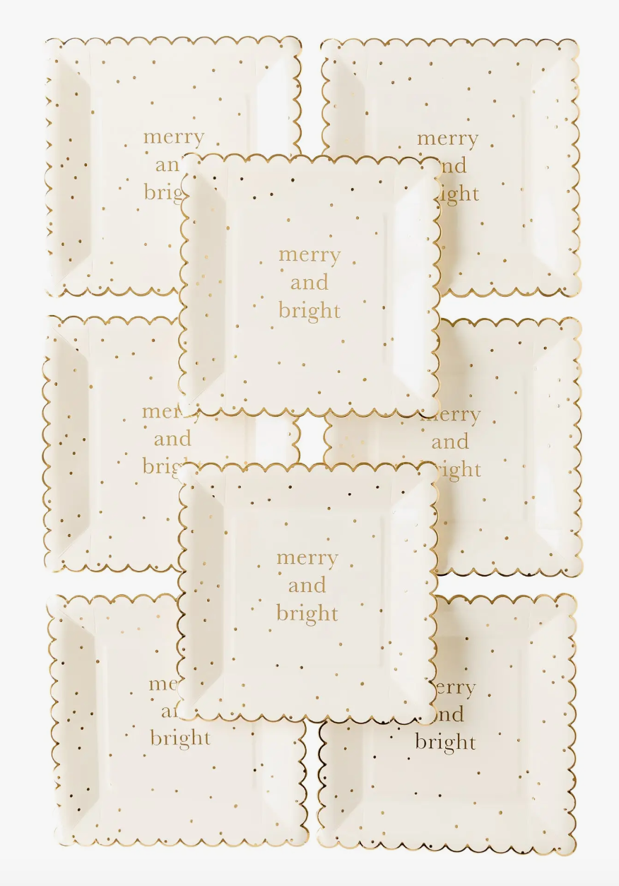 My Mind's Eye - "Merry & Bright" Scalloped Square Plates