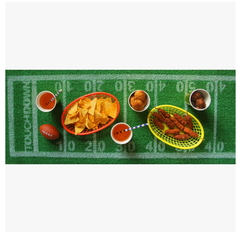 Talking Tables - Mix-GRASSRUN-FBALL Mix & Match American Football Grass Table Runner 1.5 Metres | Multicolor
