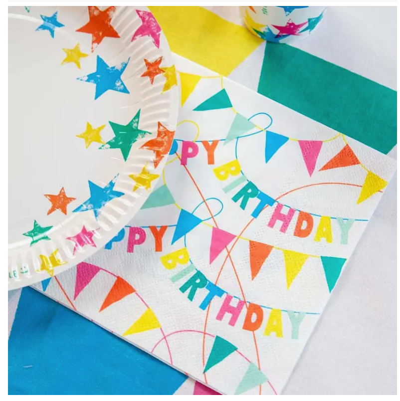 Talking Tables - Rainbow Recyclable Birthday Napkins