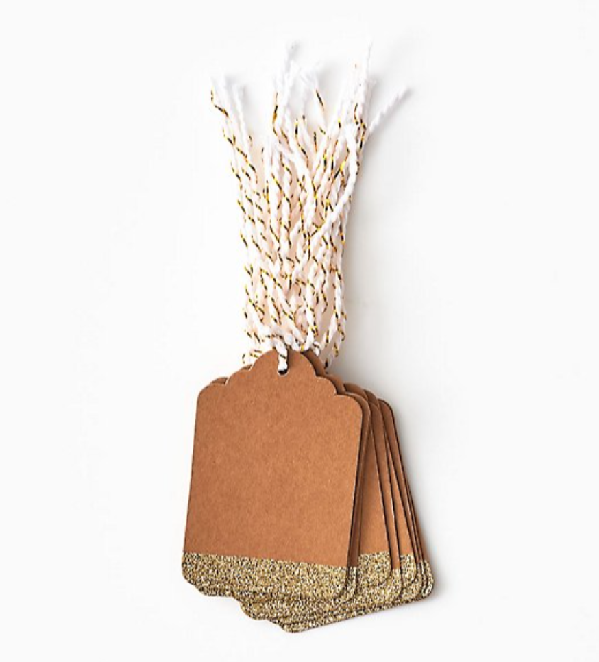 Paper Source - Gold Glitter Kraft Hang Tags