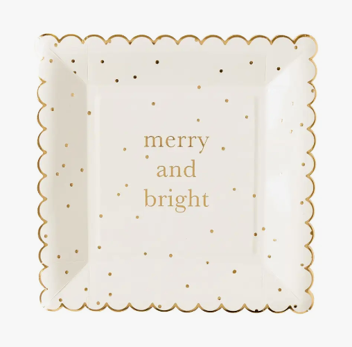 My Mind's Eye - "Merry & Bright" Scalloped Square Plates