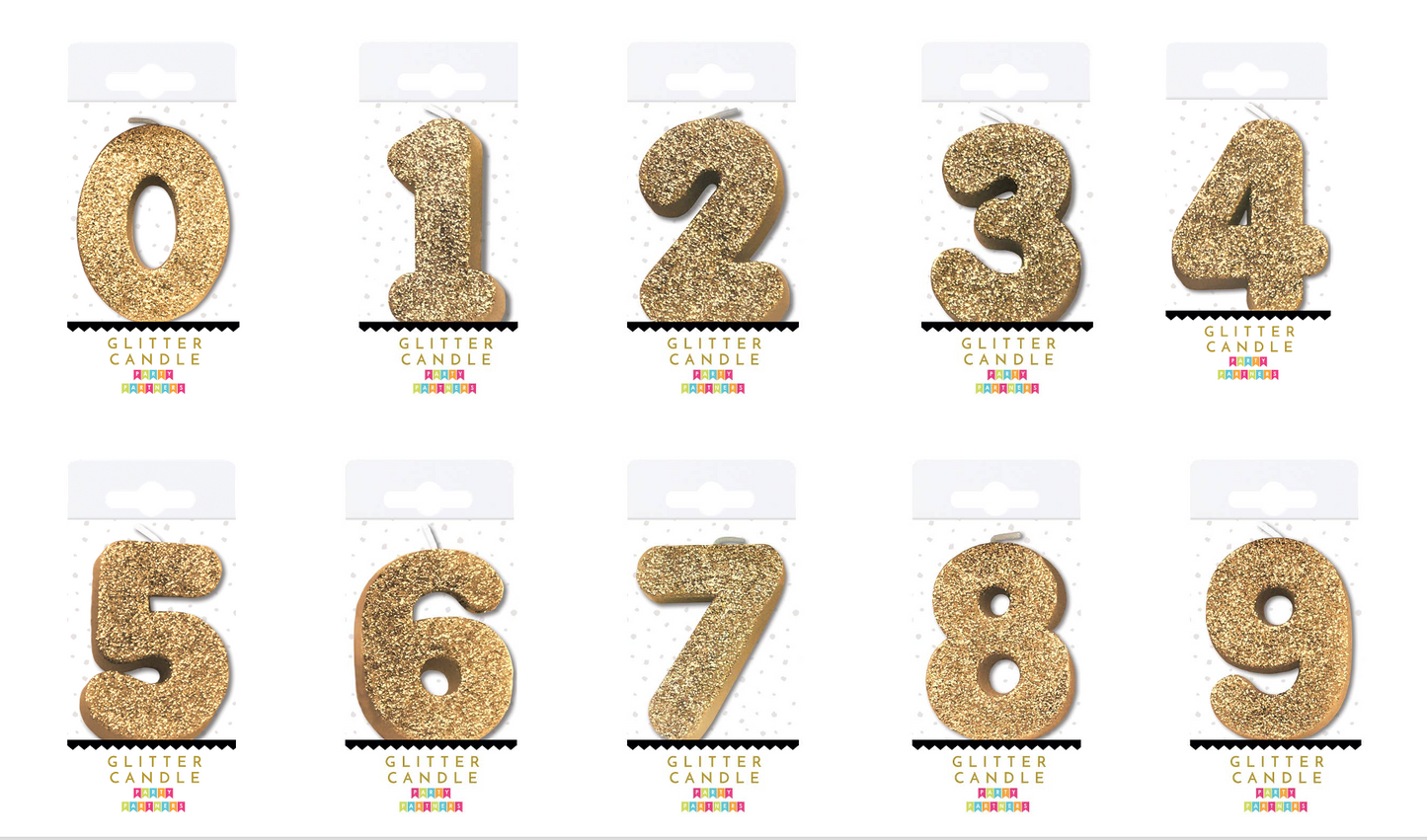 Gold Glitter 0-9 Number Candle – The Cupcake Bar, LLC