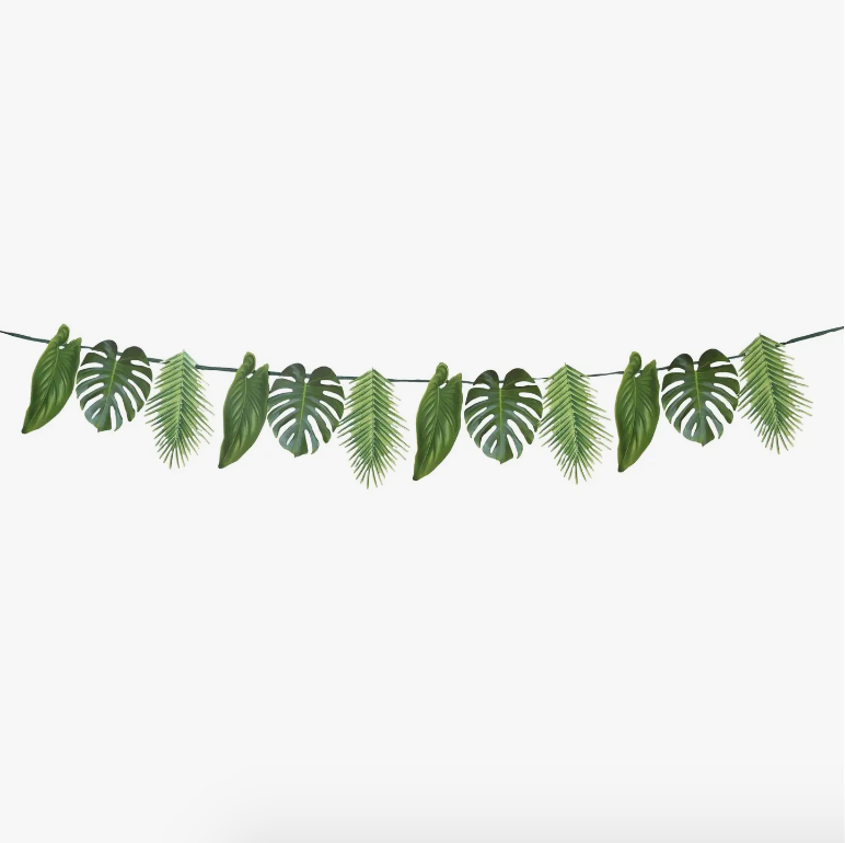 Tropical palm leaf paper garland