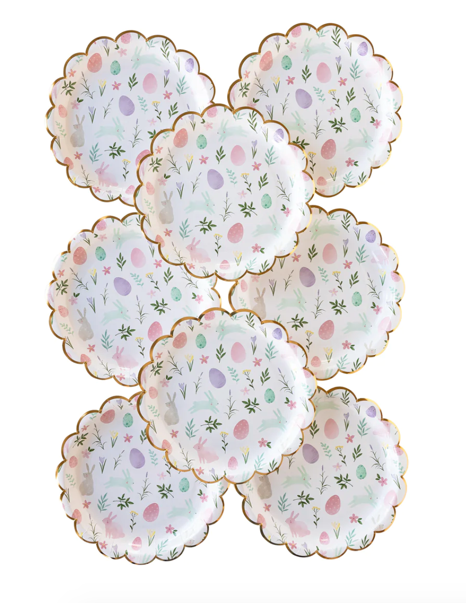 Watercolor Scalloped Round Plates