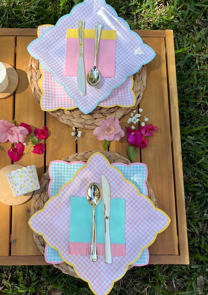 Gingham Plate Set