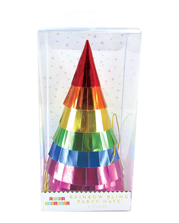 Party Partners - Rainbow Fringe Party Hats