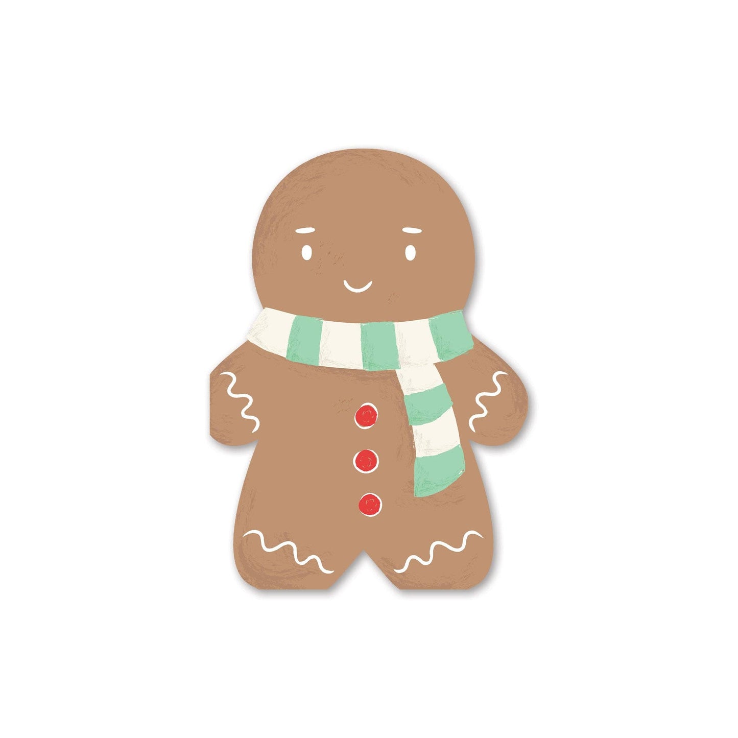 Front image of a gingerbread cookie-shaped paper napkin