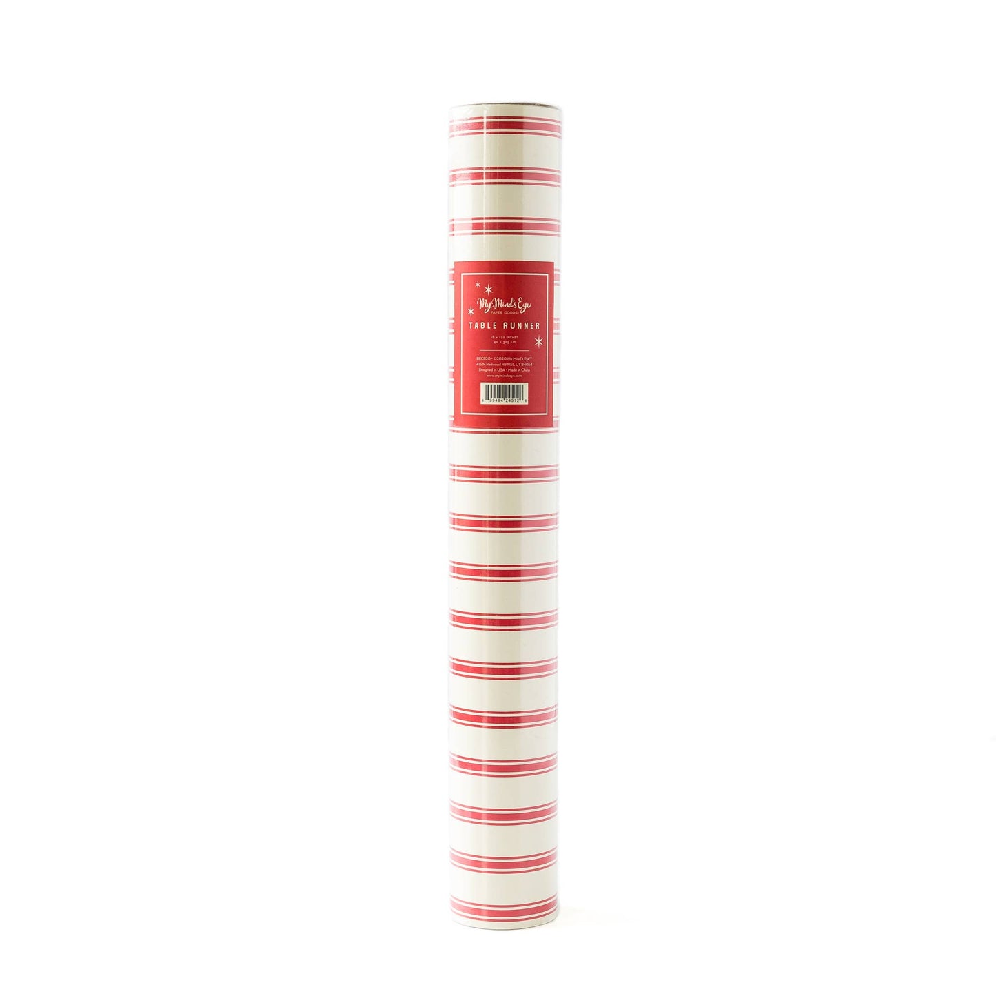 Image of a red / white striped table runner