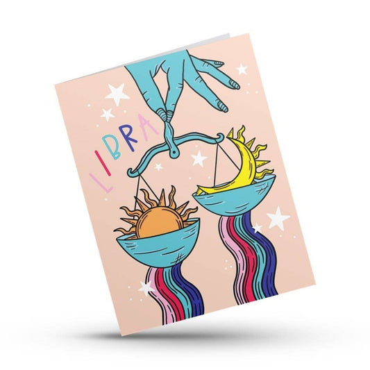 Libra zodiac birthday card