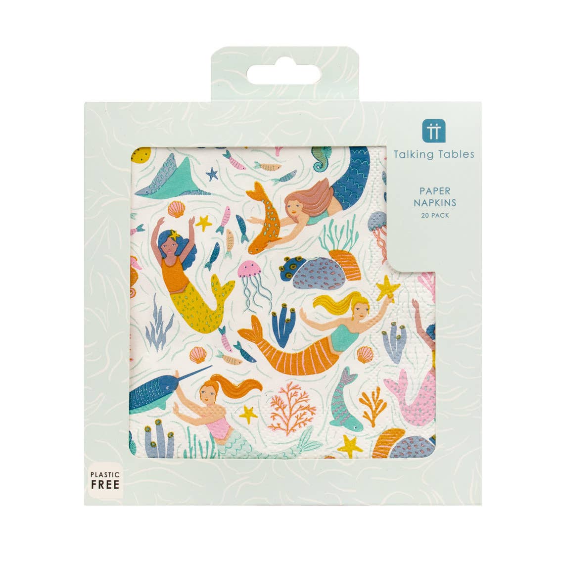 mermaid print paper party napkins