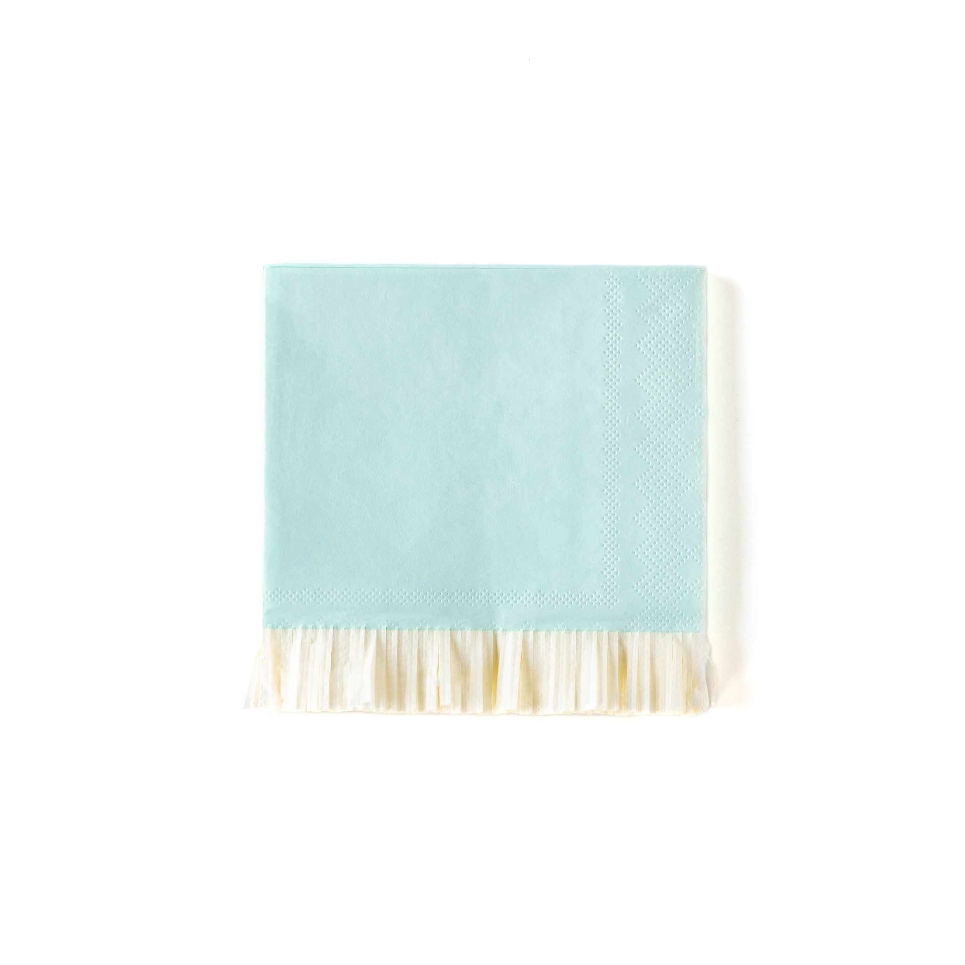 Blue fringed cocktail paper party napkins